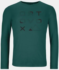 ORTOVOX T-Shirts & Longsleeves^185 MERINO BRAND OUTLINE LS M darkpacific