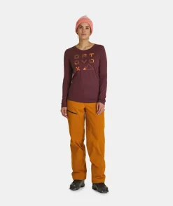 ORTOVOX T-Shirts & Longsleeves^185 MERINO BRAND OUTLINE LS W winetasting