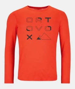 ORTOVOX T-Shirts & Longsleeves^185 MERINO BRAND OUTLINE LS M hotorange