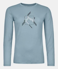 ORTOVOX T-Shirts & Longsleeves^185 MERINO MTN CUTOUT LS W glaciergrey