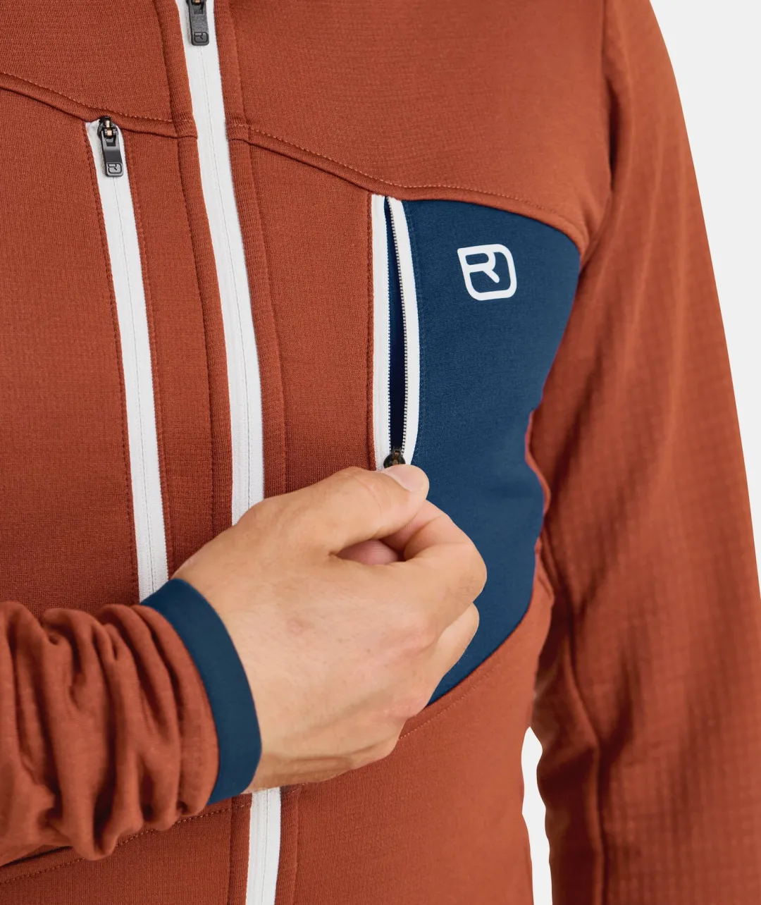 ORTOVOX Hoodies & Fleece-Jacken^FLEECE GRID HOODY M mountainblue